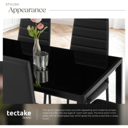 Tectake 6 Seater Black Dining Set - Wilko - thumbnail 5