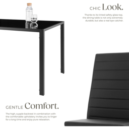 Tectake 6 Seater Black Dining Set - Wilko - thumbnail 6