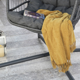 Home Garden Direct Chara Grey Rattan Hanging Chair - Wilko - thumbnail 4