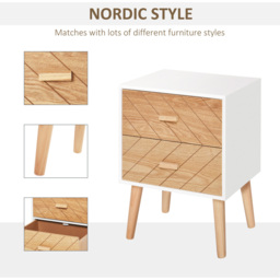 Portland Nordic 2 Drawer White Wooden Bedside Table - Multi - Wilko - thumbnail 6