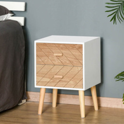 Portland Nordic 2 Drawer White Wooden Bedside Table - Multi - Wilko - thumbnail 5