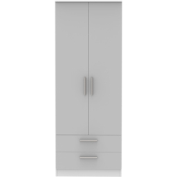 Crowndale Contrast 2 Door 2 Drawer Grey and White Matt Tall Wardrobe Ready Assembled - Size: 2 Door, 2 Drawer - Wilko - thumbnail 3