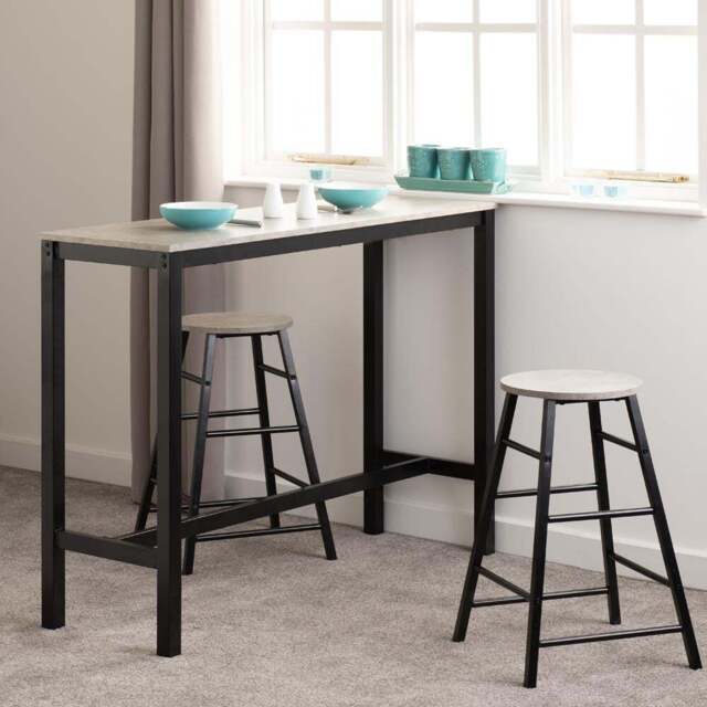 Seconique Athens Concrete Effect 2 Seater Bar Table and Chairs Set - Grey - Wilko - image 1