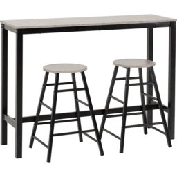 Seconique Athens Concrete Effect 2 Seater Bar Table and Chairs Set - Grey - Wilko - thumbnail 3