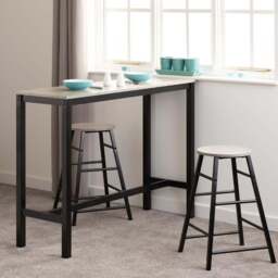 Seconique Athens Concrete Effect 2 Seater Bar Table and Chairs Set - Grey - Wilko - thumbnail 1