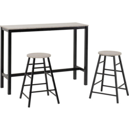 Seconique Athens Concrete Effect 2 Seater Bar Table and Chairs Set - Grey - Wilko - thumbnail 4