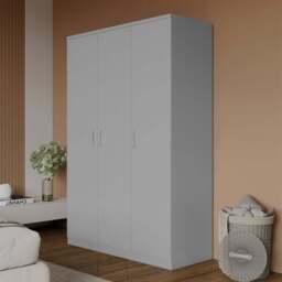 Seconique Dakota 3 Door Light Grey Wardrobe - Size: 175 x 110 x 48cm - Wilko - thumbnail 1