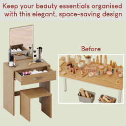 Vida Designs Isla Single Drawer Pine Dressing Table with Mirror - Size: 39 x 63 x 130cm - Brown - Wilko - thumbnail 5