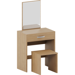 Vida Designs Isla Single Drawer Pine Dressing Table with Mirror - Size: 39 x 63 x 130cm - Brown - Wilko - thumbnail 3