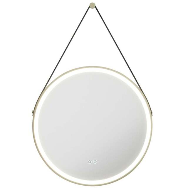 Sorrelis Valen Tunable LED Mirror with Brushed Gold Trim 60cm - Size: 60 x 60 x 4.3cm - Wilko - image 1