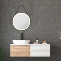Sorrelis Valen Tunable LED Mirror with Brushed Gold Trim 60cm - Size: 60 x 60 x 4.3cm - Wilko - thumbnail 3