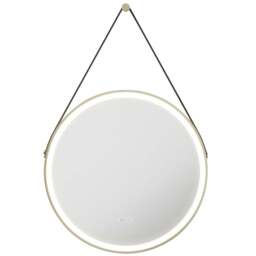Sorrelis Valen Tunable LED Mirror with Brushed Gold Trim 60cm - Size: 60 x 60 x 4.3cm - Wilko