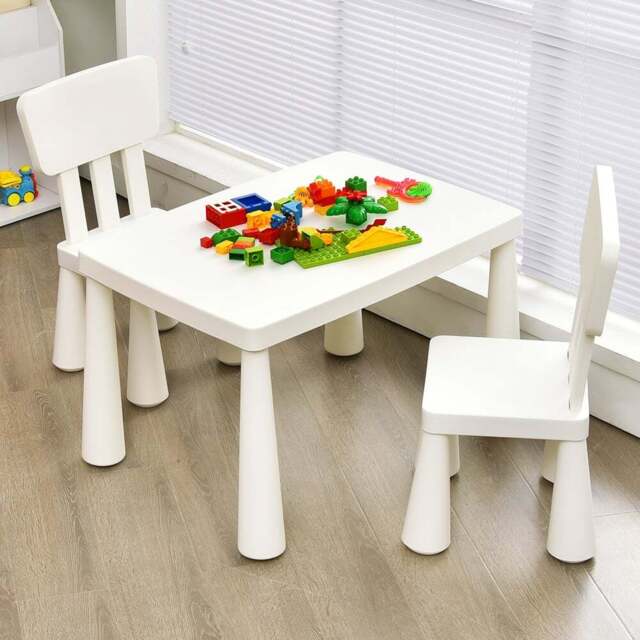 Costway White Table and Chair Set - Size: 81.3 x 61 x 20.32cm - Wilko - image 1