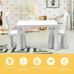 Costway White Table and Chair Set - Size: 81.3 x 61 x 20.32cm - Wilko - thumbnail 5