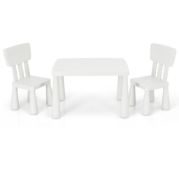 Costway White Table and Chair Set - Size: 81.3 x 61 x 20.32cm - Wilko - thumbnail 3