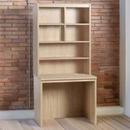 R White Cabinets 6 Shelf Home Office Desk with Hutch Brown - Size: 182.8 x 85 x 54cm - Wilko - thumbnail 1