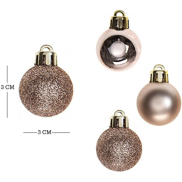 Shatchi 3cm Rose Gold Shatterproof Bauble 12 Pack - Wilko - thumbnail 4