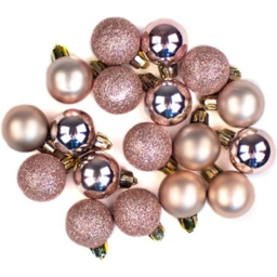Shatchi 3cm Rose Gold Shatterproof Bauble 12 Pack - Wilko - thumbnail 3