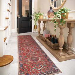 Kukoon Vintage Persian Inspired Terracotta Red Washable Rug 80 x 300cm - Wilko - thumbnail 3