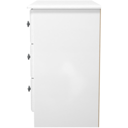 Crowndale Pembroke 3 Drawer Matt White Chest of Drawers Ready Assembled - White Matt - Wilko - thumbnail 5