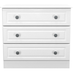 Crowndale Pembroke 3 Drawer Matt White Chest of Drawers Ready Assembled - White Matt - Wilko - thumbnail 3