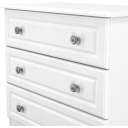 Crowndale Pembroke 3 Drawer Matt White Chest of Drawers Ready Assembled - White Matt - Wilko - thumbnail 6