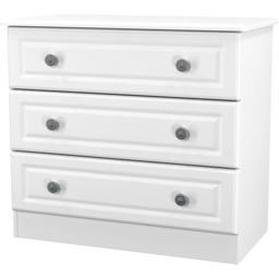 Crowndale Pembroke 3 Drawer Matt White Chest of Drawers Ready Assembled - White Matt - Wilko - thumbnail 4