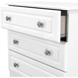 Crowndale Pembroke 3 Drawer Matt White Chest of Drawers Ready Assembled - White Matt - Wilko - thumbnail 7