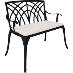 Charles Bentley Cast Aluminium Black Bench - Size: 2 Seater - Wilko - thumbnail 3