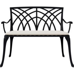 Charles Bentley Cast Aluminium Black Bench - Size: 2 Seater - Wilko - thumbnail 4