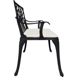 Charles Bentley Cast Aluminium Black Bench - Size: 2 Seater - Wilko - thumbnail 5