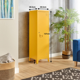 MMT Furniture Designs Single Door Orange Metal Locker Cabinet - Size: 137 x 38.5 x 38.5cm - Wilko - thumbnail 5