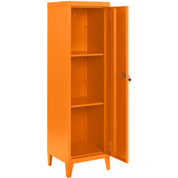 MMT Furniture Designs Single Door Orange Metal Locker Cabinet - Size: 137 x 38.5 x 38.5cm - Wilko - thumbnail 4