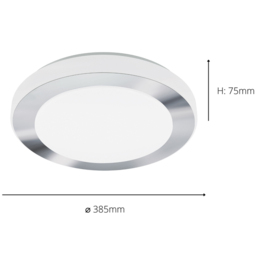 EGLO Carpi Chrome Steel IP44 LED Ceiling Light - Size: 7.5 x 38.5 x 7.5cm - White - Wilko - thumbnail 5
