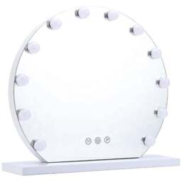 Living and Home LED Lighted White Makeup Vanity Mirror with Smart Sensor Screen - Size: 45 x 50 x 20cm - Wilko