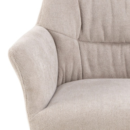 Florence Alonso Cream Swivel Dining Chair with Armrest Set of 2 - Furniture To Go - Wilko - thumbnail 7