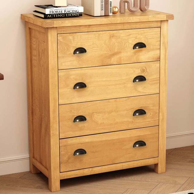 Cabinet Bits Lugo 4 Drawer Antique Wax Brass Cup Handle Chest of Drawers - Brown - Wilko - image 1