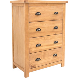 Cabinet Bits Lugo 4 Drawer Antique Wax Brass Cup Handle Chest of Drawers - Brown - Wilko - thumbnail 4