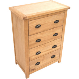 Cabinet Bits Lugo 4 Drawer Antique Wax Brass Cup Handle Chest of Drawers - Brown - Wilko - thumbnail 5