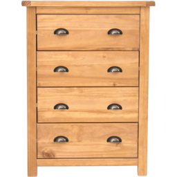 Cabinet Bits Lugo 4 Drawer Antique Wax Brass Cup Handle Chest of Drawers - Brown - Wilko - thumbnail 3