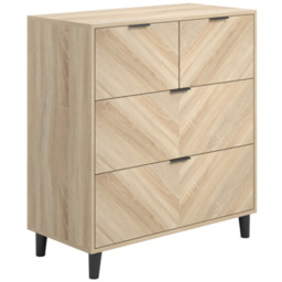 Stockholm Chevron 4 Drawer Sonoma Oak Chest of Drawers - Wood - LPD Home - Wilko - thumbnail 4