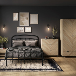 Stockholm Chevron 4 Drawer Sonoma Oak Chest of Drawers - Wood - LPD Home - Wilko - thumbnail 3
