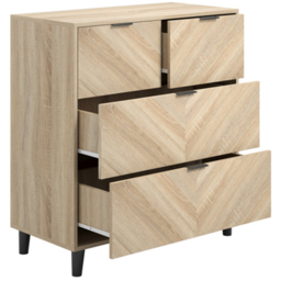 Stockholm Chevron 4 Drawer Sonoma Oak Chest of Drawers - Wood - LPD Home - Wilko - thumbnail 7
