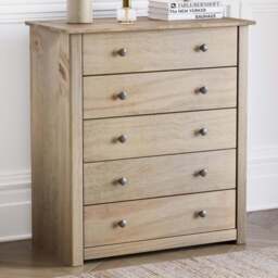 Vida Designs Panama 5 Drawer Pine Chest of Drawers - Brown - Wilko - thumbnail 1