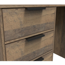 Crowndale Hong Kong 4 Drawer Vintage Oak Dressing Table - Size: 40 x 97 x 76cm - Brown - Wilko - thumbnail 7