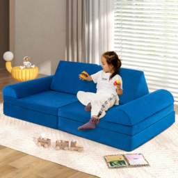 Costway Blue Kids Modular Convertible Sofa Playset 6 Piece - Size: 91 x 40 x 39cm - Wilko - thumbnail 5