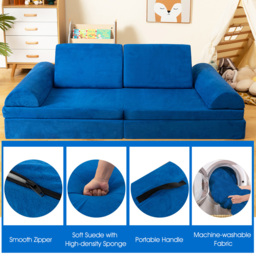 Costway Blue Kids Modular Convertible Sofa Playset 6 Piece - Size: 91 x 40 x 39cm - Wilko - thumbnail 7
