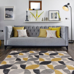 Vera Leaf Pattern Rug - Yellow/160cm - Wilko - thumbnail 5