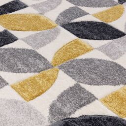 Vera Leaf Pattern Rug - Yellow/160cm - Wilko - thumbnail 4