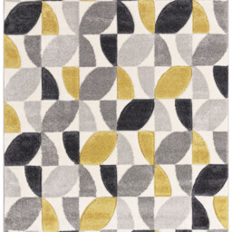 Vera Leaf Pattern Rug - Yellow/160cm - Wilko - thumbnail 1
